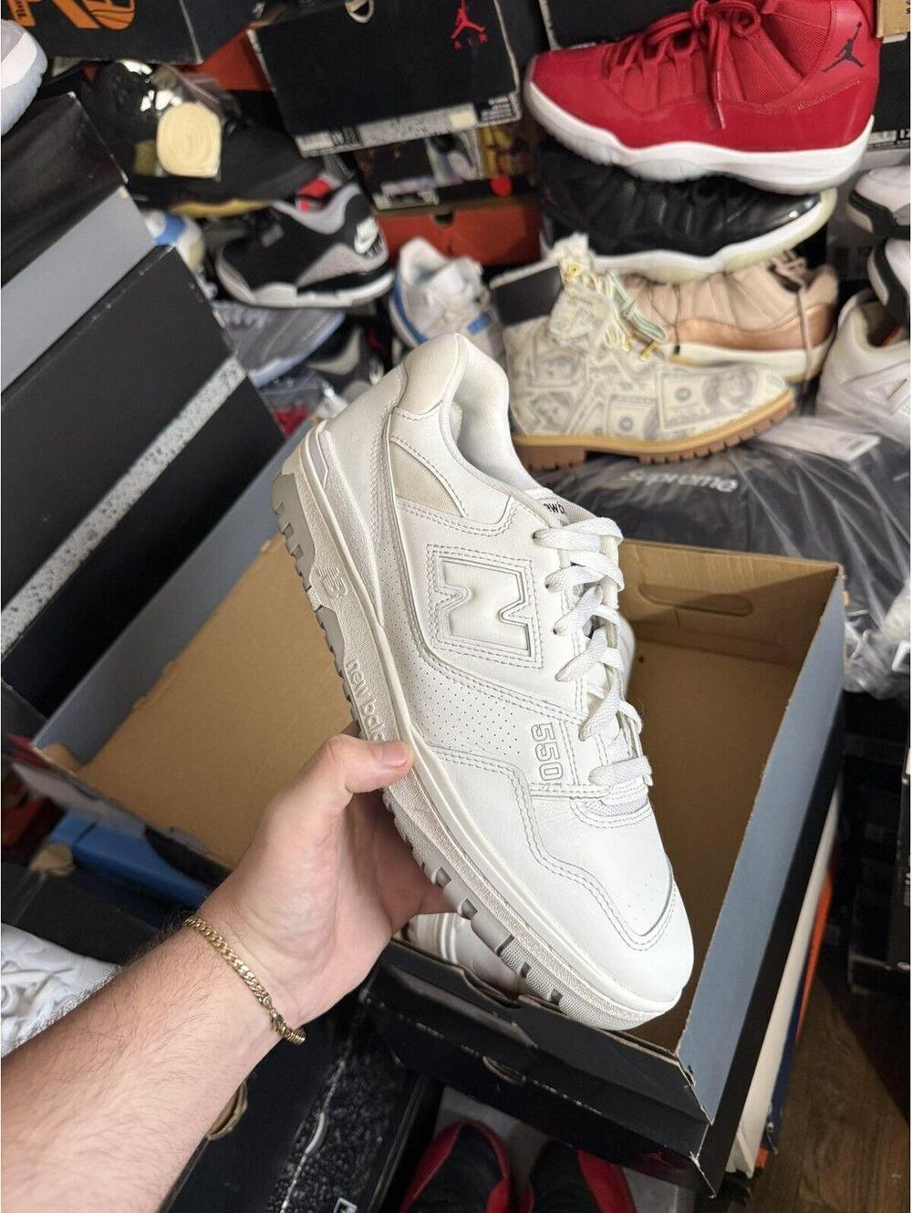 New balance 550 white grey sz 12